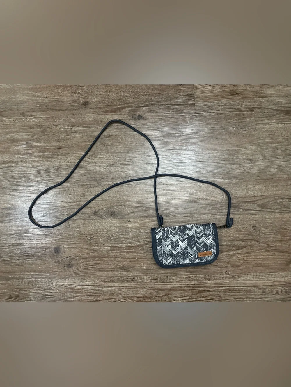 Compact Crossbody Bag in Black and White